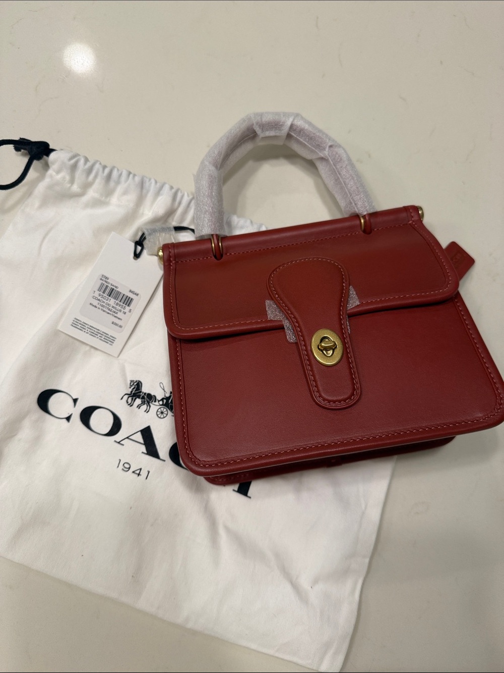 NWT Coach Leather Small Willis 18 red sand